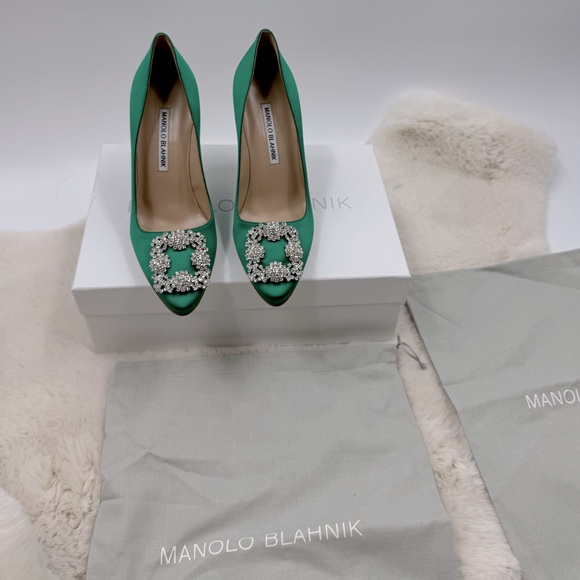 Manolo Blahnik Hangisi Crystal Buckle Pump - Picture 8 of 8